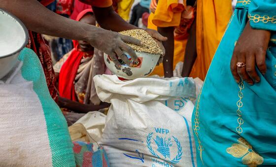 Продовольственная помощь для беженцев из Судана в Чаде.